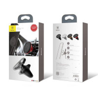 Автотримач для телефона Baseus Magnetic Air Vent Car Mount Holder with cable clip Black (Цвет Черный) - фото № 7