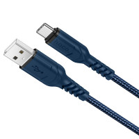 Кабель HOCO X59 USB to Type-C 3A, 1m, nylon, TPE connectors, Blue (Колір Синий), Атикул k23808 |  купить на VILKI.NET - фото № 1