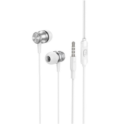 Навушники BOROFONE BM75 Platinum metal universal earphones with microphone Silver (BM75S) - зображення 1
