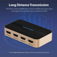 Сплітер Vention 1 In 2 Out HDMI Splitter 4K 30Hz Gold Aluminum Alloy Type EU Standard (ACBG0-EU) (Колір 30791) - фото № 3