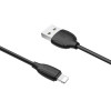 Кабель BOROFONE BX19 USB to iP 2.4A, 1m, PVC, TPE connectors, Black (Черный)- № 2