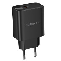 Мережевий зарядний пристрій BOROFONE BA97A Ilustre single-port PD30W charger with digital display (EU) Black (Цвет 7073) - фото № 5