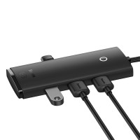 USB-хаб Baseus Lite Series 4-Port Type-C HUB Adapter (Type-C to USB 3.0*4) 25cm Black (Колір 7073) - фото № 8
