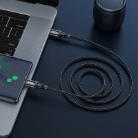 Кабель HOCO X50 Type-C to Type-C Exquisito 100W charging data cable(L=1M) Black (Цвет 7073) - фото № 4