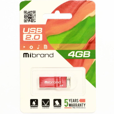 Flash Mibrand USB 2.0 Chameleon 4Gb Red - зображення 1
