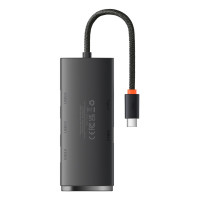 USB-хаб Baseus Lite Series 4-Port Type-C HUB Adapter (Type-C to USB 3.0*4) 25cm Black (Колір 7073) - фото № 4