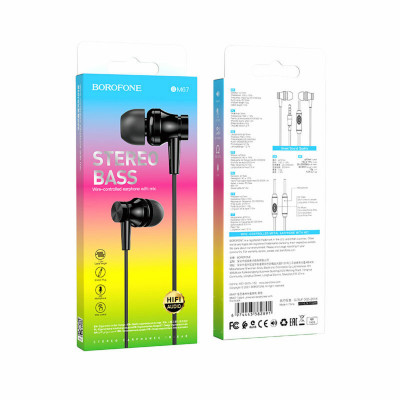 Навушники BOROFONE BM67 Talent universal earphones with mis Black - зображення 4