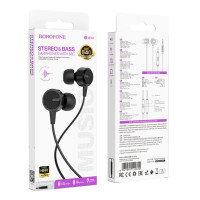 Навушники BOROFONE BM94 Sonar universal earphones with microphone Black (Цвет Black) - фото № 2