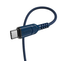 Кабель HOCO X59 USB to Type-C 3A, 1m, nylon, TPE connectors, Blue (Колір Синий) - фото № 3