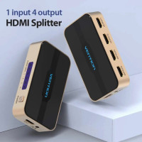 Сплітер Vention 1 In 2 Out HDMI Splitter 4K 30Hz Gold Aluminum Alloy Type EU Standard (ACBG0-EU) (Колір 30791) - фото № 2
