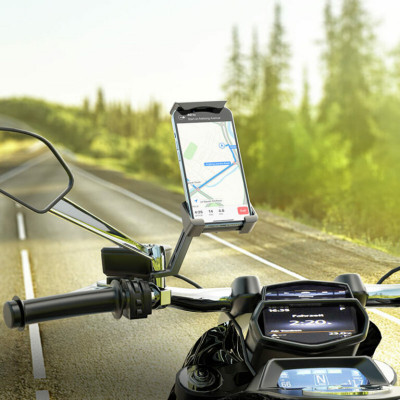 Тримач для мобільного BOROFONE BH79 Guide motorcycle mirror holder Black (BH79B) - изображение 6