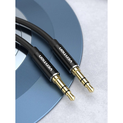 Кабель Vention 3.5mm Male to Male Audio Cable 0.5M Black Aluminum Alloy Type (BAXBD) (BAXBD) - изображение 4