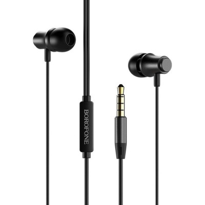 Навушники BOROFONE BM29 Sound edge universal earphones with mic Black - зображення 1