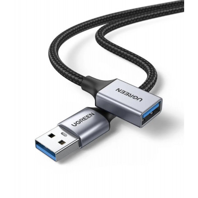 Кабель UGREEN US115 USB 3.0 Extension Cable Aluminum Case 2m (Black)(UGR-10497) - изображение 1