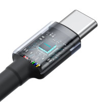 Кабель Baseus Cafule Charging Cable USB-C to USB-C 100W 1m 2pcs Red Black+Grey Black (Колір Red Black+Gray Black) - фото № 5