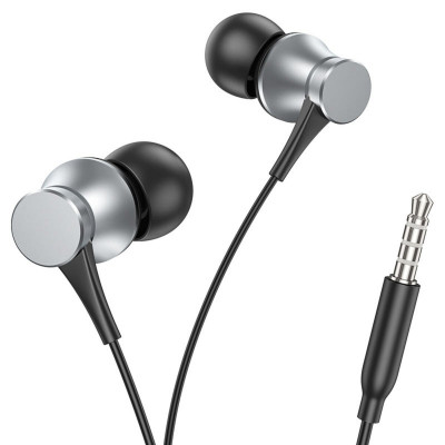 Навушники BOROFONE BM73 Platinum universal earphones with microphone Metal Gray (BM73MG) - изображение 1