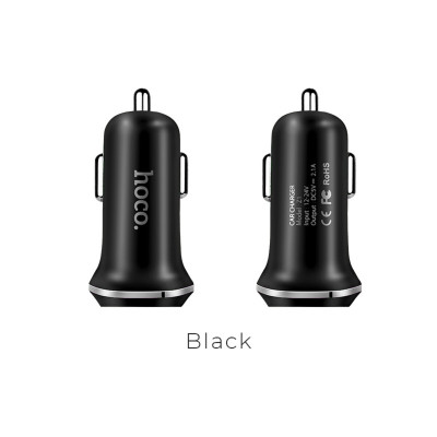 Автомобильное зарядное устройство пристрій HOCO Z1, двухпортовое автомобильное зарядное устройство, черное (6957531035909) - изображение 2