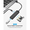 USB-хаб Vention Type-C to 4-Port USB 3.0 Hub with Power Supply Black 0.5M ABS Type (Черный)- № 5
