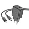 Мережевий зарядний пристрій HOCO CS22A Value single port PD30W charger set(C to iP) Black - зображення 3