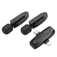 Бездротова мікрофонна система HOCO L15 Dual-mic clip-on wireless digital microphone (iP/Type-C) Black (Цвет 7073) - фото № 4