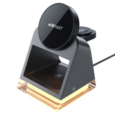 Бездротовий зарядний пристрій ACEFAST E17 desktop 3-in-1 wireless charging holder Black - изображение 1