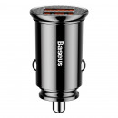 Автомобільний зарядний пристрій Baseus Circular Plastic А+А 30W Black