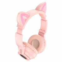Бездротові навушники BOROFONE BO18 Cat ear BT headphonesPink (Колір Розовый), Атикул k22293 |  купить на VILKI.NET - фото № 1