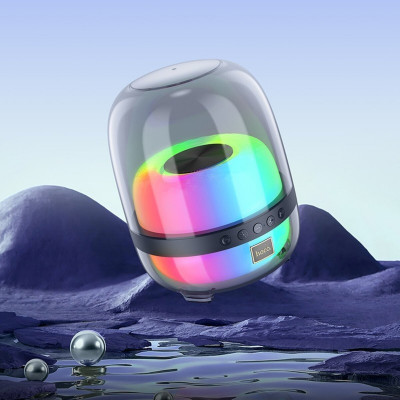 Портативна колонка HOCO BS58 Crystal colorful luminous BT speaker Magic Black Night (6942007600552) - изображение 7
