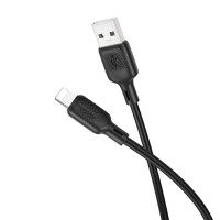 Кабель BOROFONE BX113 Lenny silicone charging data cable iP(L=1M) Black (Цвет 7073) - фото № 2