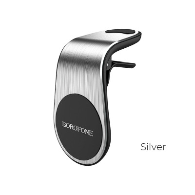 Тримач для мобільного BOROFONE BH10 Air outlet magnetic in-car holder Silver (BH10S) - изображение 1