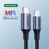 Кабель UGREEN US304 USB-C to Lightning M/M Cable Aluminum Shell Braided 2m (Black) (UGR-60761) (Черный)- № 3