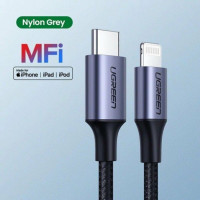 Кабель UGREEN US304 USB-C to Lightning M/M Cable Aluminum Shell Braided 2m (Black) (UGR-60761) (Цвет Черный) - фото № 3