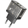 Мережевий зарядний пристрій HOCO N34 Dazzling dual-port PD20W+QC3.0 charger Transparent Black - изображение 5