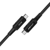 Кабель ACEFAST C4-03 Type-C to Type-C 5A, 100W, 2m, nylon, zinc connectors, Black (Колір Черный) - фото № 2