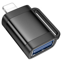 Адаптер HOCO UA31A iP male to USB female OTG adapter Black (Колір 7073) - фото № 3