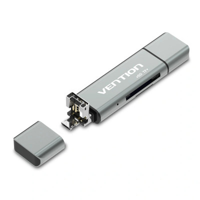 Картрідер Vention USB2.0 Multi-function Card Reader Gray (CCJH0) - зображення 1