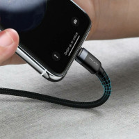 Кабель Baseus Cafule Cable Type-C to iP PD 20W 1m Gray+Black (Колір Темно-серый) - фото № 7