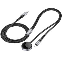 Бездротовий зарядний пристрій HOCO CW54 2-in-1 charging cable iP+iWatch Black (Цвет Черный) - фото № 4