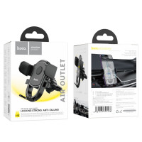 Автотримач для телефона HOCO H6 Grateful one-button car holder(air outlet) Black (Цвет Черный) - фото № 6