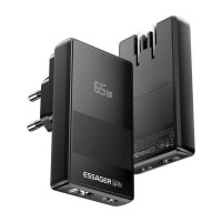 Мережевий зарядний пристрій ESSAGER Ultra Thin Gan 65W 1C1A BLACK (Колір 7073) - фото № 3