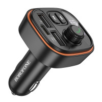 АЗП з FM-модулятором BOROFONE BC59 Heroic car BT FM transmitter Black (Колір 7073) - фото № 8