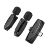 Бездротова мікрофонна система HOCO L15 Dual-mic clip-on wireless digital microphone (iP/Type-C) Black (7073)- № 3