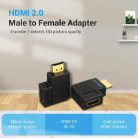 Адаптер Vention HDMI 90 Degree Male to Female Adapter Black (AIOB0) (Цвет 7073) - фото № 2
