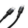 Кабель Baseus Cafule Cable Type-C to iP PD 20W 1m Gray+Black (Темно-серый)- № 5