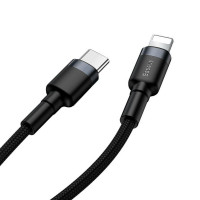 Кабель Baseus Cafule Cable Type-C to iP PD 20W 1m Gray+Black (Колір Темно-серый) - фото № 5