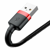 Кабель Baseus Cafule Cable USB For Lightning 1.5A 2m Red+Black (Цвет Черный) - фото № 5