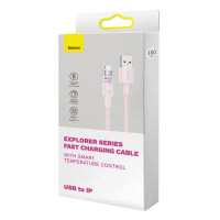 Кабель Baseus Explorer Series Fast Charging Cable with Smart Temperature Control USB to iP 2.4A 1m Pink (Колір Розовый) - фото № 2
