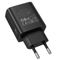 Мережевий зарядний пристрій BOROFONE BA97A Ilustre single-port PD30W charger with digital display (EU) Black (Цвет 7073) - фото № 7