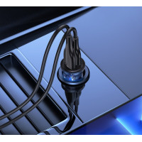 Автомобільний зарядний пристрій Usams US-CC162 C31 15W Transparent Dual USB A+A Mini Car Charger (Цвет Черный) - фото № 5