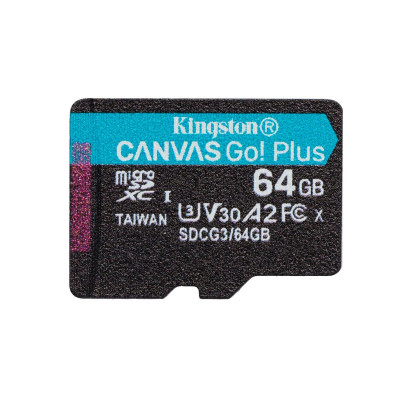 microSDXC (UHS-1 U3) Kingston Canvas Go Plus 64Gb 10 A2 V30 (R170MB/s, W70MB/s) (SDCG3/64GBSP) - изображение 2